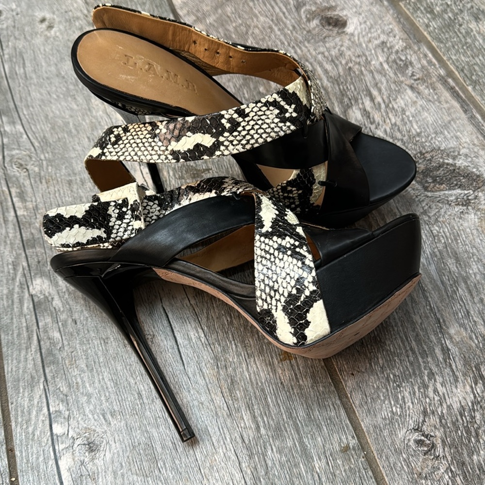 L.A.M.B Python Slingback Platform Stiletto 8 - image 2